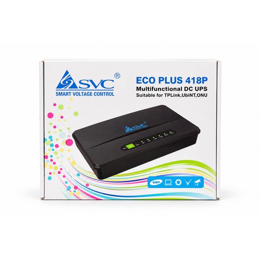 جهاز ميني UPS إس في سي ECO PLUS 430P بقدرة 30 واط وبطاريات 2200mAh×4 لتشغيل الراوتر والكاميرات SVC ECO PLUS 430P 30W Mini DC UPS with 4×2200mAh Lithium Batteries