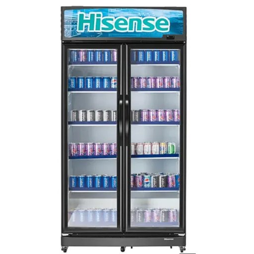 ثلاجة عرض هايسنس بابين سعة 815 لتر 35 قدم مع تقنية No Frost وإضاءة LED Hisense 815L (35ft) Double-Door Showcase Refrigerator with No Frost and LED Lighting