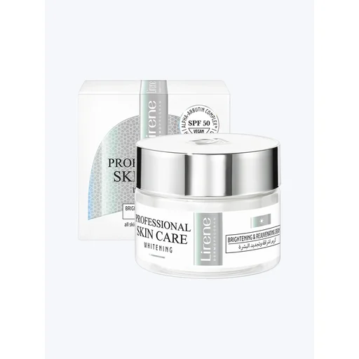 كريم تفتيح الوجه "ليرين" (Lirene) للعناية الاحترافية بالبشرة، مع عامل حماية من الشمس (SPF 50) - كريم نهاري Lirene Professional Skin Care Whitening Face Cream SPF 50 Day Cream
