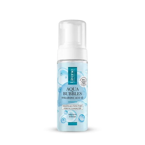 رغوة تنظيف مرطبة Lirene Aqua Bubbles بحمض الهيالورونيك رباعي الأبعاد (4D) Lirene Aqua Bubbles Hyaluronic Acid 4D – Hydrating Cleansing Foam