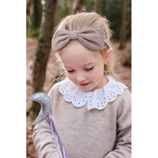 باندانا موسلين مرنة بعقدة فيونكة - لون فيزون Muslin Elastic Bow Bandana - Mink