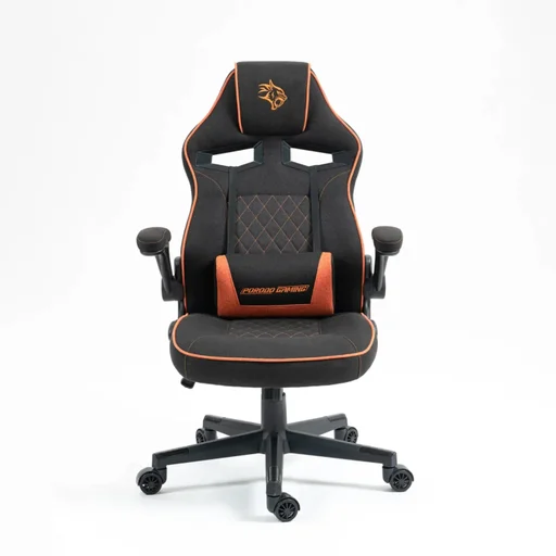 كرسي ألعاب بورودو جيمينج مريح وقابل للتعديل (باللون الأسود والبرتقالي) Porodo Gaming Chair with Fabric Covered Cushion and Class 3 Gas Lift