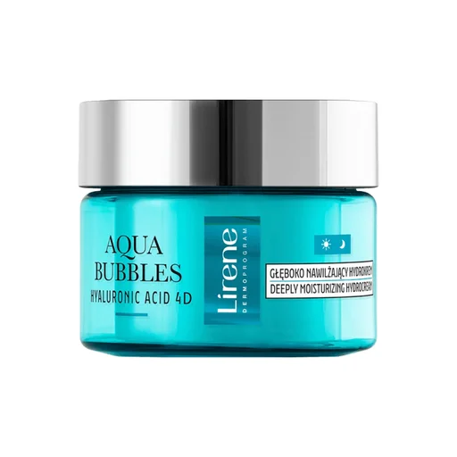 كريم مائي مرطب بعمق (للبشرة الجافة والحساسة Lirene Aqua Bubbles Hyaluronic Acid 4D – Deeply Moisturizing Hydrocream (Dry and Sensitive skin)