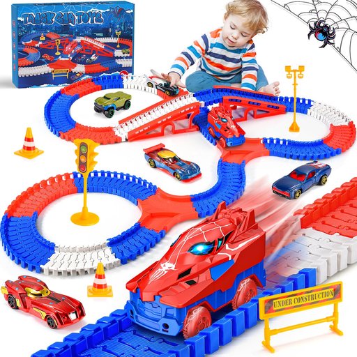 مضمار سيارات إيتيني العنكبوت 251 قطعة مع 6 سيارات Etini Spider Car Track, 251 pieces, with 6 cars