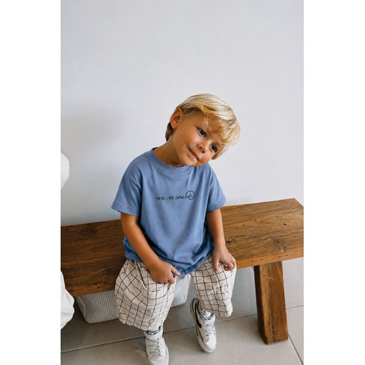 تيشيرت أطفال بطبعة شعار - نيلي (2-10 سنوات) Kids' Slogan Print T-Shirt - Indigo (2-10 Years)