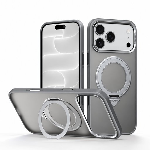 كفر آيفون 18 برو ماكس أكريليك من سيلادا مع ماك سيف ومسند دوّار iPhone 18 Pro Max SULADA Frosted MagSafe 360° Rotating Case