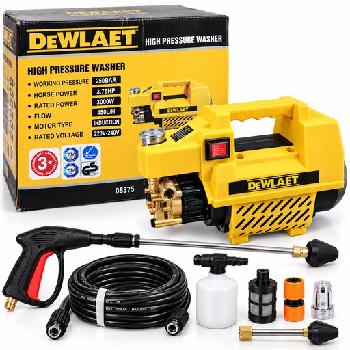 فارة غسل ضغط عالي ديواليت 3000 واط – موديل DS375 DEWLAET High Pressure Washer – 3000W – DS375