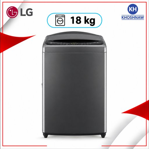 غسالة إل جي تحميل علوي بسعة 18 كغم مع تقنية AI DD ومحرك Inverter Direct Drive LG 18kg Top-Loading Washing Machine with AI DD & Inverter Direct Drive