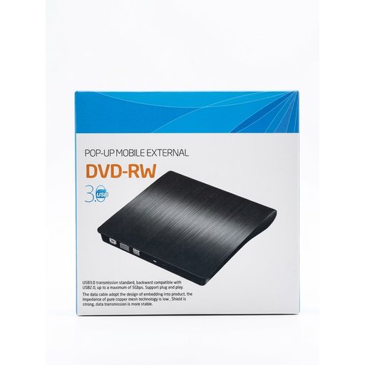 قارئ وناسخ الأقراص الاحترافي فائق السرعة بمنفذ USB 3.0 وتصميم أنيق جداً ومقاوم للصدمات Pop-Up Mobile External USB 3.0 DVD-RW Drive & Portable Optical Writer