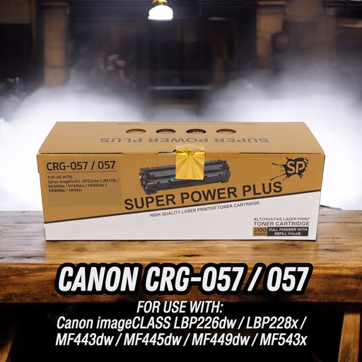 كاترج خرطوشة حبر ليزر سوبر بور Super Power CRG-057 الأسود – متوافقة مع طابعات Canon (مع شريحة ذكية مدمجة) Set Cartridges Super Power PLUS for Canon CRG-057