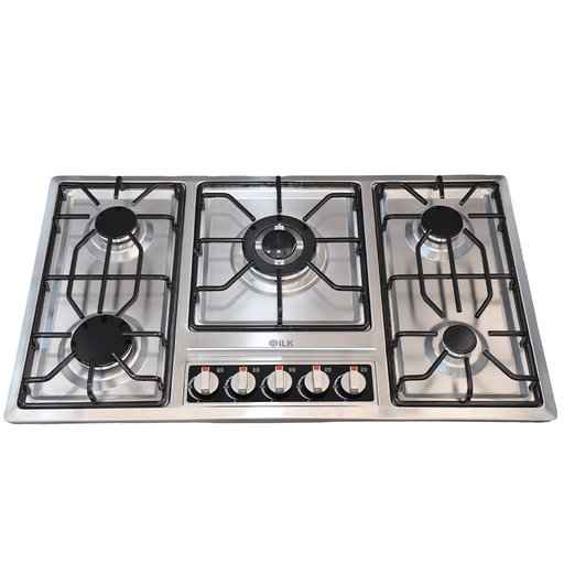 طباخ منضدي إيلك 90 سم زجاجي ستيل ILK 90cm Built-in Gas Hob – Stainless Steel