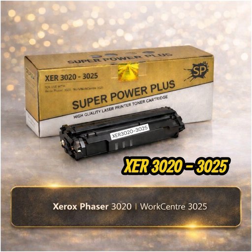 كاترج خرطوشة حبر ليزر  سوبر بور Super Power Xerox 3020 / 3025 – متوافقة مع طابعات Xerox مع )شريحة ذكية مدمجة( Set Cartridges Super Power PLUS for Xerox 3020 / 3025