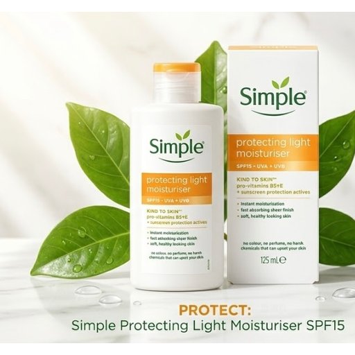مرطب الوجه الخفيف والواقي مع عامل حماية SPF 15 من سيمبل (Simple Kind to Skin) Simple Kind to Skin Protecting Light Moisturiser SPF 15