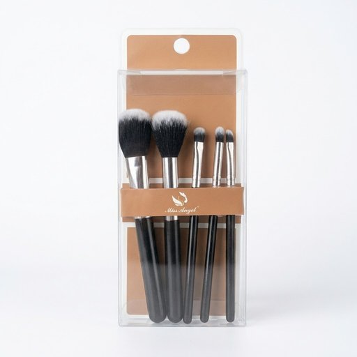 مجموعة فرش مكياج احترافية مس أنجل Miss Angel (5 قطع باللون الأسود) Miss Angel Professional Makeup Brush Set (5 Pieces - Black)