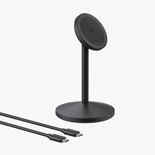 انكر - شاحن لاسكلي مغناطيسي مكتبي مزود بتقنية Qi2 بقوة شحن 15 واط - اسود Anker MagGo Wireless Charger Single Stand 15W Qi2 Black