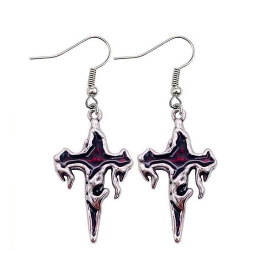 تراجي الصليب الدموي Bloody Cross Earrings