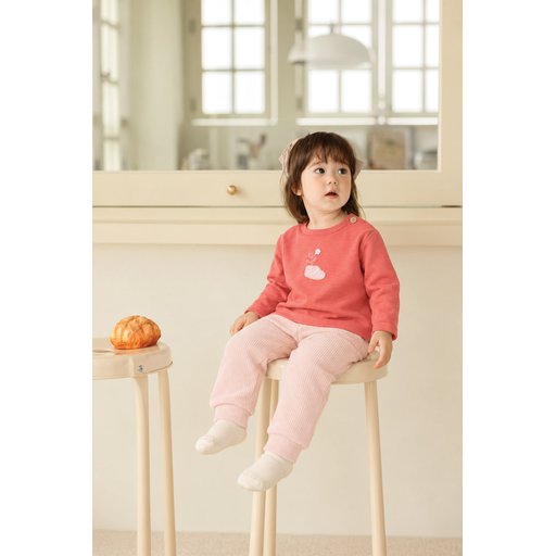 طقم أطفال مطرز موسمي 0-3 سنوات - مرجاني Embroidered Seasonal Baby Set 0-3 Years - Coral