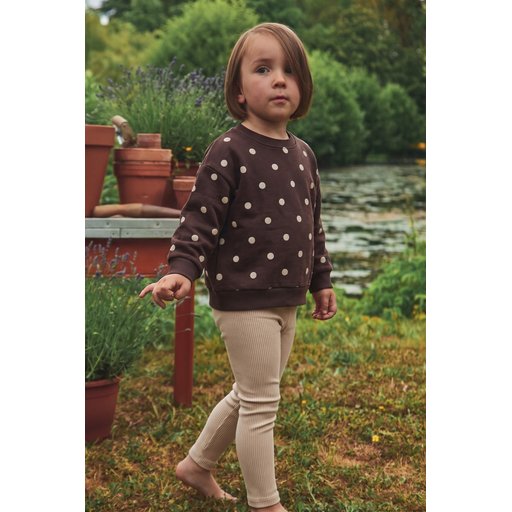طقم سويت شيرت مخملي مع ليقنز بناتي منقط (2-10 سنوات) Velvet Sweatshirt & Leggings Set for Girls (2-10 Years) - Polka Dot