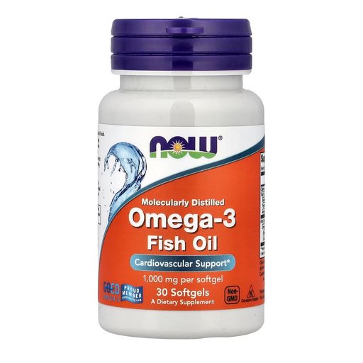 ناو أوميغا 3 زيت السمك 1000 ملغ – 30 كبسولة هلامي NOW Omega-3 Fish Oil 1000 mg – 30 Softgel