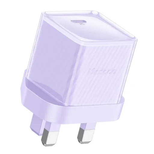 شاحن ماكدودو CH-376-MDD بقدرة 20 واط بتقنية GaN USB-C PD للشحن السريع - منفذ واحد، قابس بريطاني، بنفسجي Mcdodo CH-376-MDD 20W GaN USB-C PD Fast Charger – Single Port, UK Plug, Purple