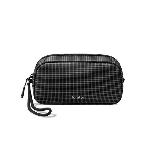 تومتوك - حقيبة ملحقات إلكترونية Light-T12 سعة 1 لتر - اسود مخطط Tomtoc Light-T12 Electronic Accessory Pouch 1L Black Plaid