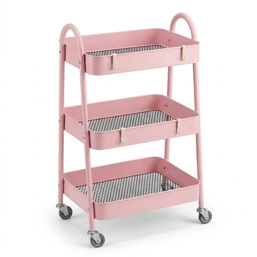 عربة تنظيم وتخزين متحركة ثلاثية الطبقات Tier Rolling Storage Cart Utility Trolley