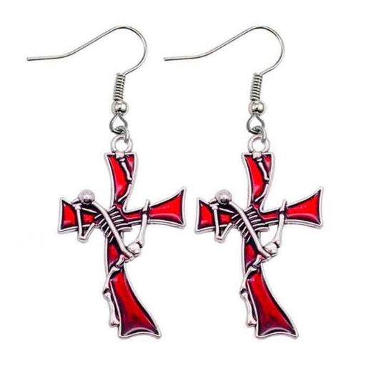 تراجي الصليب الاحمر Red cross earrings