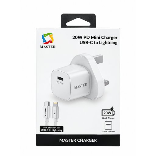 شاحن ماستر سريع 20 واط PD Master 20W PD Quick Charger USB-C