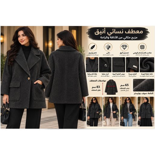 معطف نسائي طويل B14 B14 Women's Long Coat