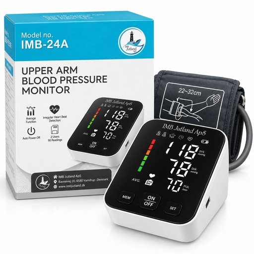 جهاز قياس ضغط الدم الإلكتروني للذراع من IMB Jutland – موديل IMB-24A IMB Jutland Digital Upper Arm Blood Pressure Monitor – IMB-24A