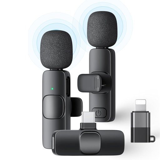 ‎ميكروفون FADAKWALT K999 لاسلكي مزدوج USB-C وLightning FADAKWALT K999 Dual Wireless Microphone (USB-C & Lightning)