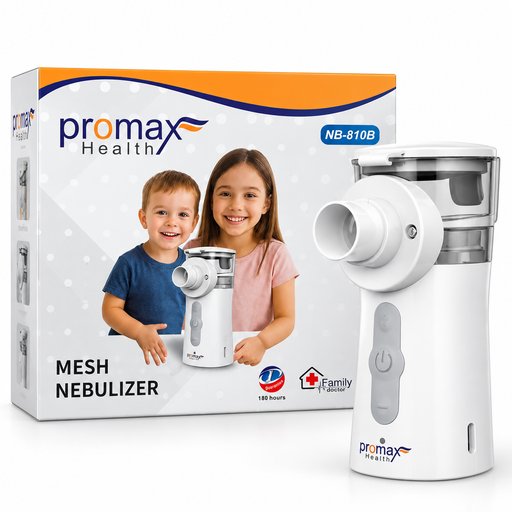 جهاز تبخير محمول برومكس هيلث بتقنية الشبكة للأطفال والكبار – NB-810B Promax Health Portable Mesh Nebulizer – NB-810B