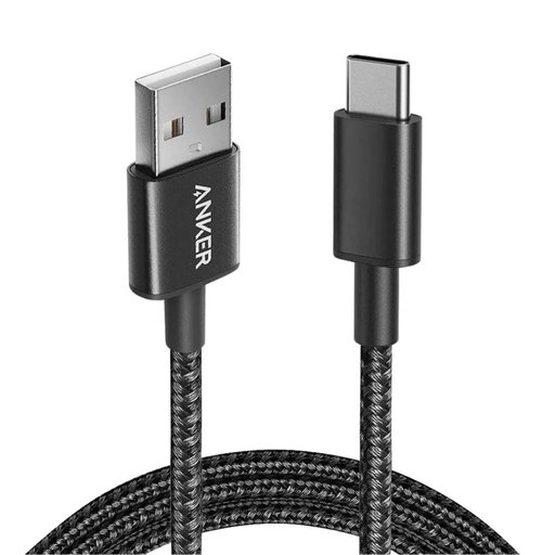 أنكر كابل نايلون مضفر يو إس بي أي إلى يو إس بي سي بطول 1.8 متر Anker Nylon Braided USB-A to USB-C Cable 6ft- 1.8m
