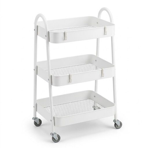 عربة تنظيم وتخزين متحركة ثلاثية الطبقات Tier Rolling Storage Cart Utility Trolley