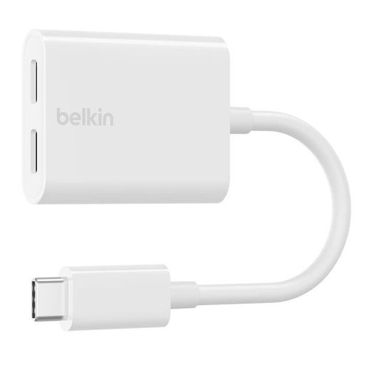 محوّل روكستار من يو إس بي-سي إلى منفذي يو إس بي-سي للصوت والشحن RockStar™ 3.5mm Audio + USB-C Charge Adapter