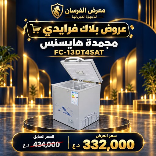مجمدة هايسنس FC-13DT4SAT – أفقية بغطاء علوي – سلفر Hisense FC-13DT4SAT Chest Freezer - Silver