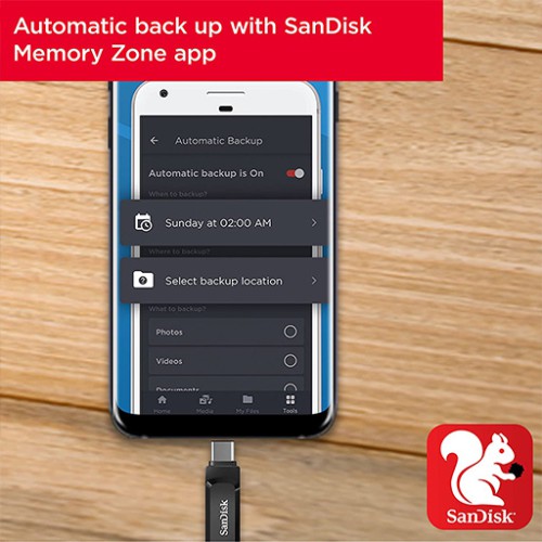فلاش 256 كيكابايت بمنفذ تايب سي و يو اس بي SanDisk 256GB Ultra Dual Drive Go USB Type-C Flash Drive