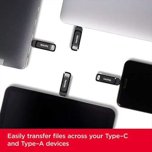 فلاش 256 كيكابايت بمنفذ تايب سي و يو اس بي SanDisk 256GB Ultra Dual Drive Go USB Type-C Flash Drive
