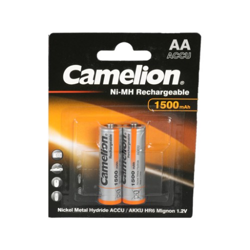 بطاريات  قلم شحن كامليون AA, 1.2V, 1500mA  Ni-MH Rechargeable AA Battery 2 Pcs Set 