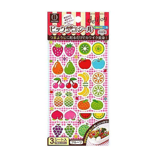 ملصقات تزيين اعواد الطعام والقصبات DeLijoy Pick Deco Seal Fruit Set