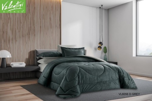 سيت لحاف نفرين + شرشف + 4 أغطية وسائد King Printed Flannel Comforter 6 Pcs Set