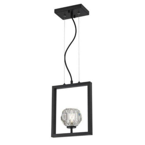 انارة سقفية Zoa One Light Matt Brushed Gun Metal and Crystal Glass