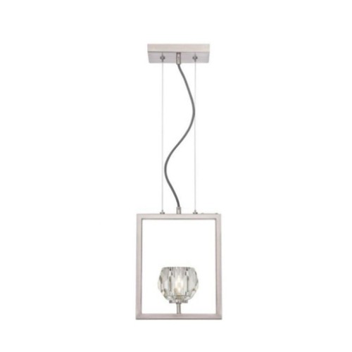 انارة سقفية Zoa One Light Matt Brushed Gun Metal and Crystal Glass