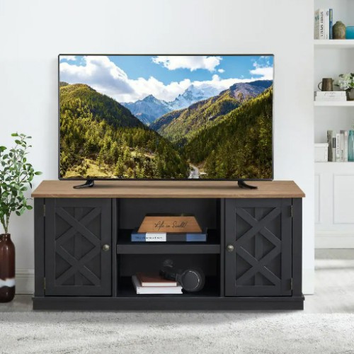طاولة تلفاز خشبية Tv Table with Shelves