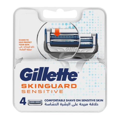 سيت رؤوس شفرة حلاقة 4 قطع Gillette Blades Skinguard Sensitive 4Pcs Set