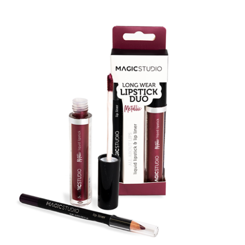 أحمر شفاه سائل بلمعة معدنية وقلم تحديد الشفاه Metalic Liquid lipstick & Lip Liner