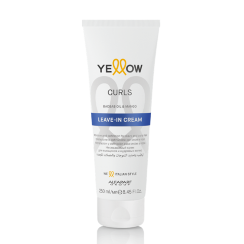 كريم ليف ان للشعر المجعد بالكركديه والمانغو Yellow Curls Leave-In Cream Baobab Mango