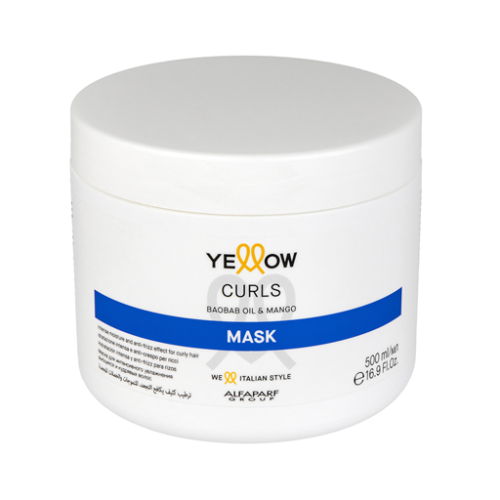 ماسك للشعر المجعد بزيت الكركديه والمانغو Yellow Curls Mask Baobab Oil & Mango