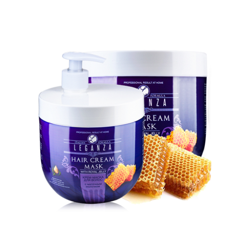 كريم ماسك بغذاء النحل الملكي 1 لتر Leganza Cream Mask for Hair with Royal Jelly 