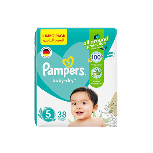 حفاظات اطفال رقم (5) Baby Dry Diapers (5) 11-16 kg 38 Pcs